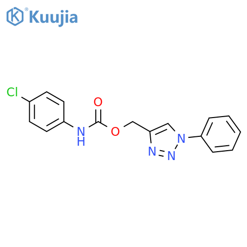 Carbamic acid, (4-chlorophenyl)-, (1-phenyl-1H-1,2,3-triazol-4-yl)methyl ester (9CI) structure