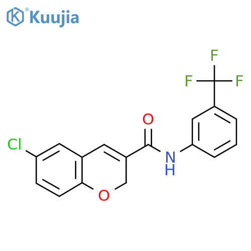 6-chloro-N-[3-(trifluoromethyl)phenyl]-2H-chromene-3-carboxamide structure