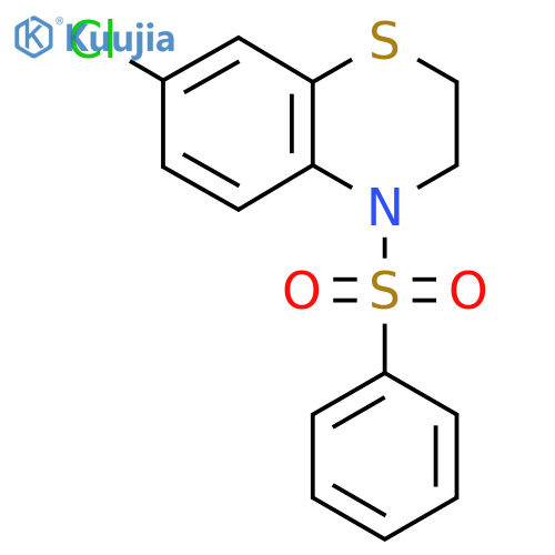 7-chloro-4-(phenylsulfonyl)-3,4-dihydro-2H-1,4-benzothiazine structure