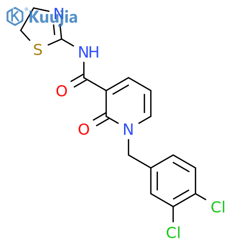 1-(3,4-dichlorobenzyl)-N-(4,5-dihydro-1,3-thiazol-2-yl)-2-oxo-1,2-dihydro-3-pyridinecarboxamide structure