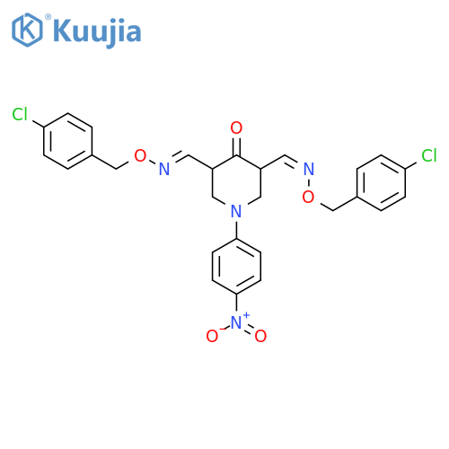 1-(4-NITROPHENYL)-4-OXO-3,5-PIPERIDINEDICARBALDEHYDE BIS[O-(4-CHLOROBENZYL)OXIME] structure