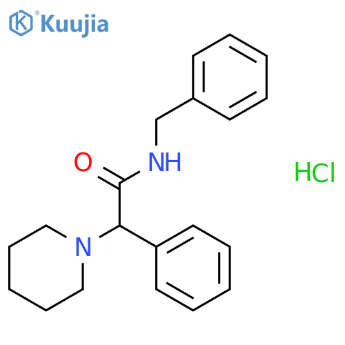 N-benzyl-2-phenyl-2-(piperidin-1-yl)acetamide hydrochloride (1:1) structure