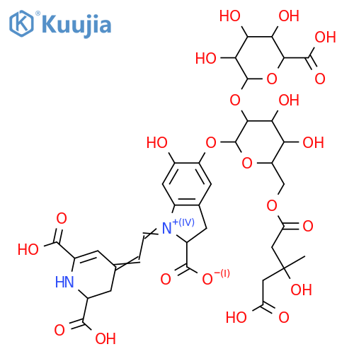 Betanidin; 15-Epimer, 5-O-[β-D-glucuronopyranosyl-(1→2)-[3-hydroxy-3-methylglutaroyl-(→6)]-β-D-glucopyranoside] structure