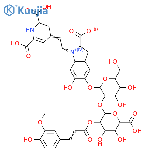 Betanidin; 15-Epimer, 5-O-[4-hydroxy-3-methoxy-E-cinnamoyl-(→2)-β-D-glucuronopyranosyl-(1→2)-β-D-glucopyranoside] structure