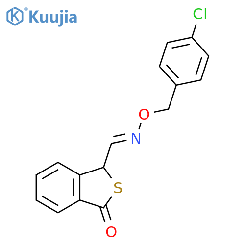 3-OXO-1,3-DIHYDRO-2-BENZOTHIOPHENE-1-CARBALDEHYDE O-(4-CHLOROBENZYL)OXIME structure
