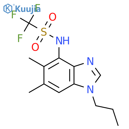 N-(5,6-Dimethyl-1-propyl-1H-1,3-benzodiazol-4-yl)-1,1,1-trifluoromethanesulfonamide structure