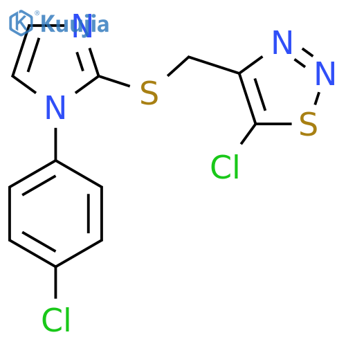 1-(4-Chlorophenyl)-1H-imidazol-2-yl (5-chloro-1,2,3-thiadiazol-4-yl)methyl sulfide structure