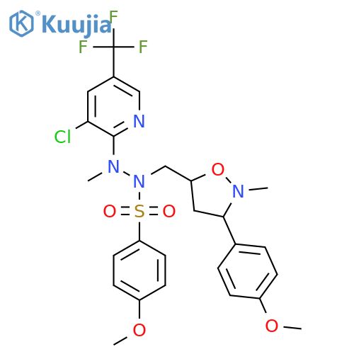 N'-[3-CHLORO-5-(TRIFLUOROMETHYL)-2-PYRIDINYL]-4-METHOXY-N-([3-(4-METHOXYPHENYL)-2-METHYLTETRAHYDRO-5-ISOXAZOLYL]METHYL)-N'-METHYLBENZENESULFONOHYDRAZIDE structure