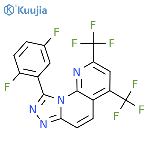 9-(2,5-Difluorophenyl)-2,4-bis(trifluoromethyl)-[1,2,4]triazolo[4,3-a]1,8-naphthyridine structure