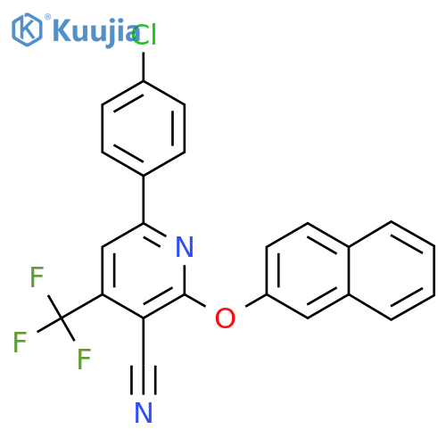 6-(4-Chlorophenyl)-2-(naphthalen-2-yloxy)-4-(trifluoromethyl)pyridine-3-carbonitrile structure