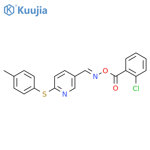 5-({[(2-Chlorobenzoyl)oxy]imino}methyl)-2-[(4-methylphenyl)sulfanyl]pyridine structure