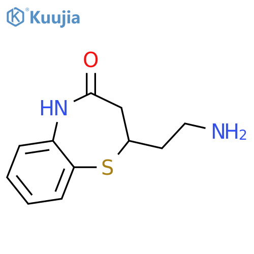 1,5-Benzothiazepin-4(5H)-one, 2-(2-aminoethyl)-2,3-dihydro- structure