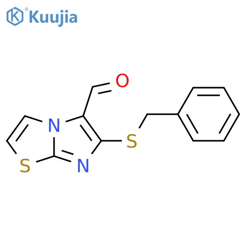 6-(benzylsulfanyl)imidazo[2,1-b][1,3]thiazole-5-carbaldehyde structure
