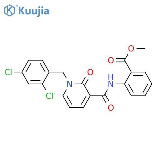 methyl 2-{1-(2,4-dichlorophenyl)methyl-2-oxo-1,2-dihydropyridine-3-amido}benzoate structure