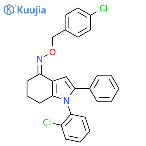 1-(2-CHLOROPHENYL)-2-PHENYL-1,5,6,7-TETRAHYDRO-4H-INDOL-4-ONE O-(4-CHLOROBENZYL)OXIME structure