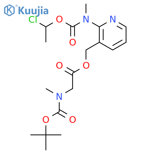 (2-(((1-Chloroethoxy)carbonyl)(methyl)amino)pyridin-3-yl)methyl 2-((tert-butoxycarbonyl)(methyl)amino)acetate structure