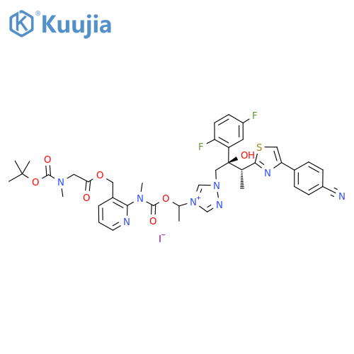 4-(1-(3-(N-(t-Butoxycarbonyl)-N-methylglycyloxy)methyl)pyridin-2-yl(methyl)carbamoyl)oxy)ethyl)-1-(2R,3R)-3-(4-(4-cyanophenyl)thiazol-2-yl)-2-(2,5-difluorophenyl)2-hydroxybutyl1-(1,2,4-triazol) Iodide structure