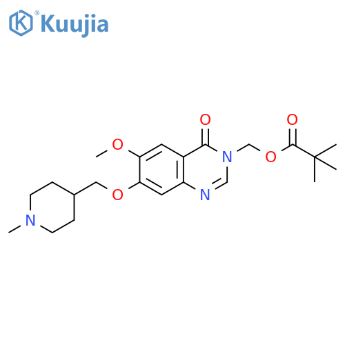 Propanoic acid, 2,2-dimethyl-,[6-methoxy-7-[(1-methyl-4-piperidinyl)methoxy]-4-oxo-3(4H)-quinazolinyl]methyl ester structure