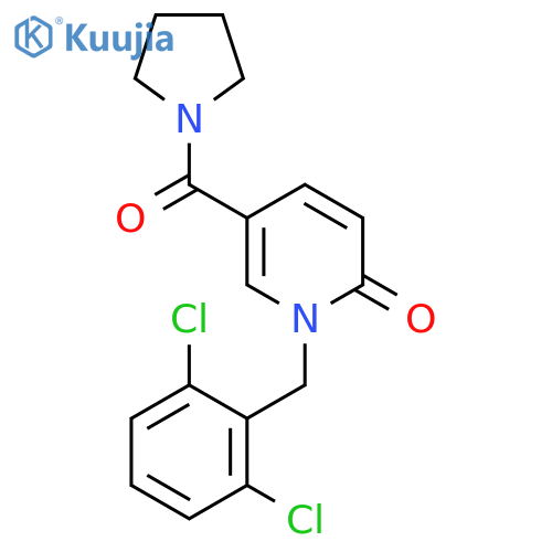 1-(2,6-dichlorobenzyl)-5-(1-pyrrolidinylcarbonyl)-2(1H)-pyridinone structure
