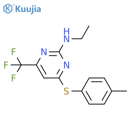 N-ethyl-4-[(4-methylphenyl)sulfanyl]-6-(trifluoromethyl)pyrimidin-2-amine structure