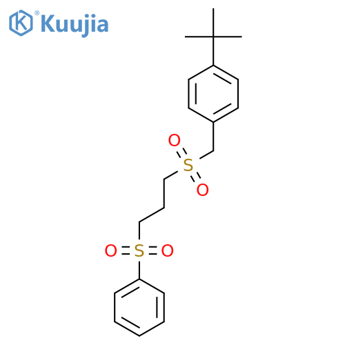 (3-{[4-(Tert-butyl)benzyl]sulfonyl}propyl)(dioxo)phenyl-lambda~6~-sulfane structure