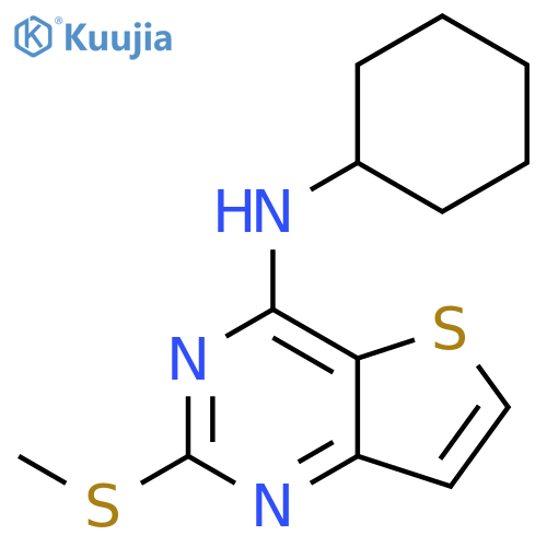Thieno[3,2-d]pyrimidin-4-amine, N-cyclohexyl-2-(methylthio)- structure