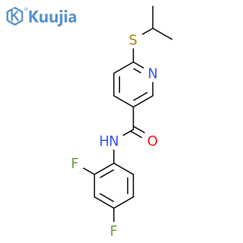 N-(2,4-Difluorophenyl)-6-(propan-2-ylsulfanyl)pyridine-3-carboxamide structure