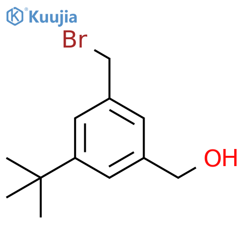Benzenemethanol, 3-(bromomethyl)-5-(1,1-dimethylethyl)- structure