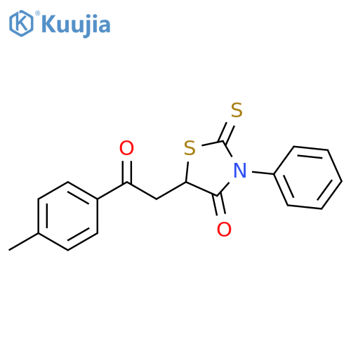 4-Thiazolidinone, 5-[2-(4-methylphenyl)-2-oxoethyl]-3-phenyl-2-thioxo- structure