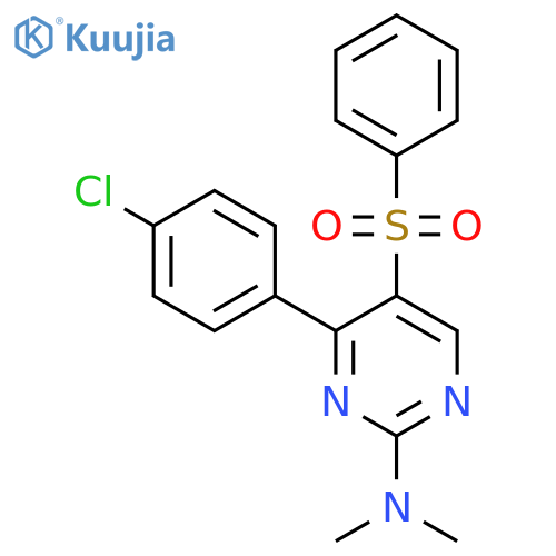 5-(Benzenesulfonyl)-4-(4-chlorophenyl)-N,N-dimethylpyrimidin-2-amine structure