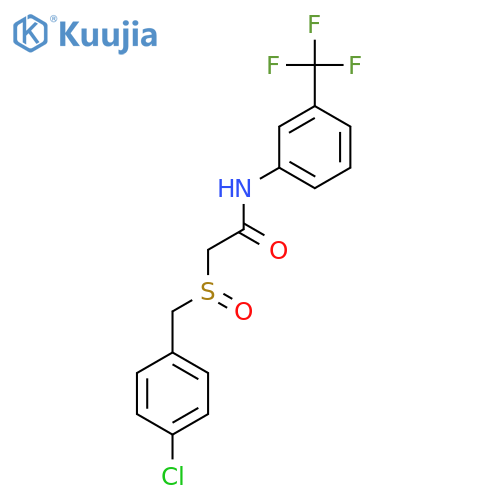 2-[(4-chlorobenzyl)sulfinyl]-N-[3-(trifluoromethyl)phenyl]acetamide structure