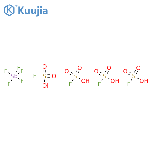 fluorosulphuric acid, compound with antimony pentafluoride (4:1) structure