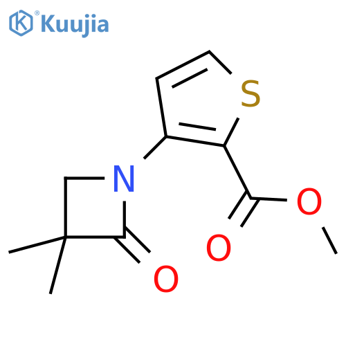 Methyl 3-(3,3-dimethyl-2-oxo-1-azetanyl)-2-thiophenecarboxylate structure