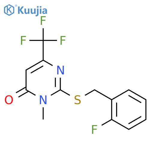 2-((2-Fluorobenzyl)sulfanyl)-3-methyl-6-(trifluoromethyl)-4(3H)-pyrimidinone structure