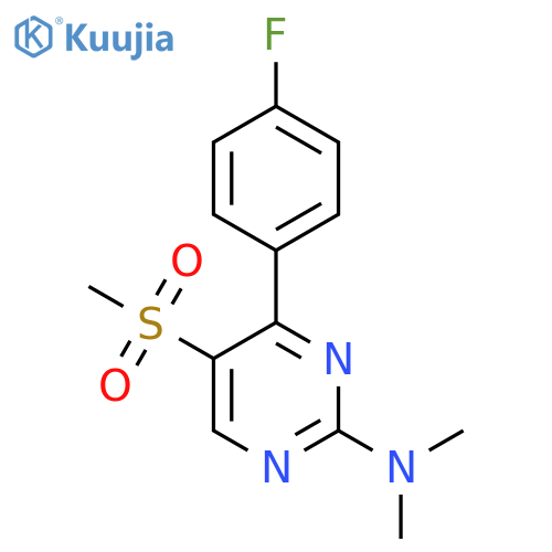 4-(4-FLUOROPHENYL)-N,N-DIMETHYL-5-(METHYLSULFONYL)-2-PYRIMIDINAMINE structure