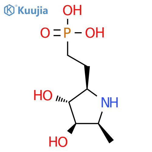 Phosphonic acid, [2-[(2r,3r,4r,5s)-3,4-dihydroxy-5-methyl-2-pyrrolidinyl]ethyl]-(9ci) structure