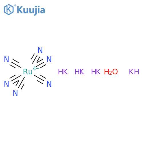 hexakis(cyano-κC)-Ruthenate(4-) tetrapotassium hydrate structure