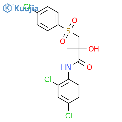 3-[(4-CHLOROPHENYL)SULFONYL]-N-(2,4-DICHLOROPHENYL)-2-HYDROXY-2-METHYLPROPANAMIDE structure