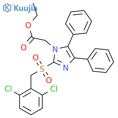 ethyl 2-{2-[(2,6-dichlorobenzyl)sulfonyl]-4,5-diphenyl-1H-imidazol-1-yl}acetate structure