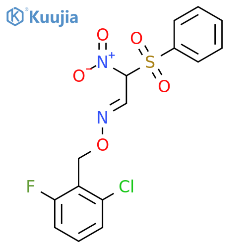 2-nitro-2-(phenylsulfonyl)acetaldehyde O-(2-chloro-6-fluorobenzyl)oxime structure