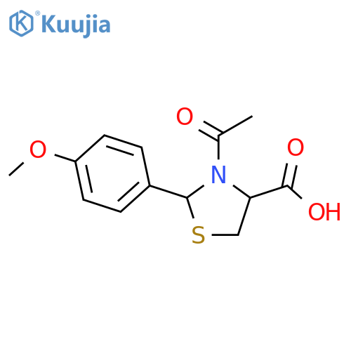 3-Acetyl-2-(4-methoxyphenyl)thiazolidine-4-carboxylic acid structure