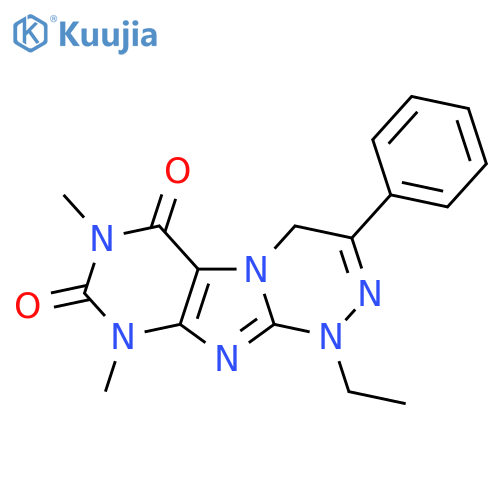 1-ethyl-7,9-dimethyl-3-phenyl-1H,4H,6H,7H,8H,9H-1,2,4triazino4,3-gpurine-6,8-dione structure