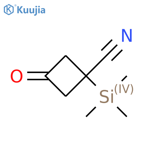 Cyclobutanecarbonitrile, 3-oxo-1-(trimethylsilyl)- structure