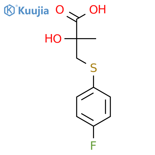 3-((4-Fluorophenyl)thio)-2-hydroxy-2-methylpropanoic acid structure