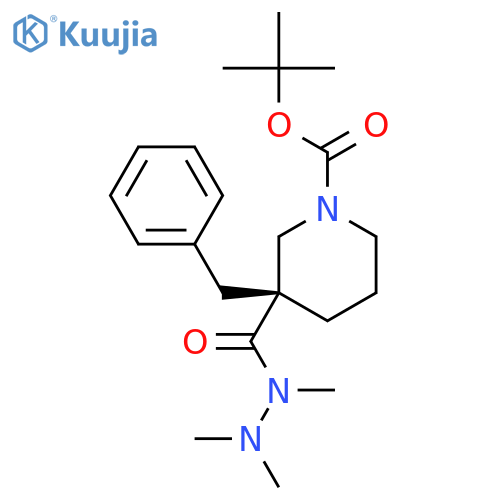 (S)-tert-butyl 3-benzyl-3-(1,2,2-trimethylhydrazinecarbonyl)piperidine-1-carboxylate structure
