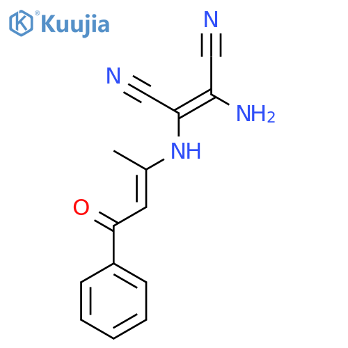 2-Amino-1-((1-methyl-3-oxo-3-phenylprop-1-enyl)amino)ethene-1,2-dicarbonitrile structure