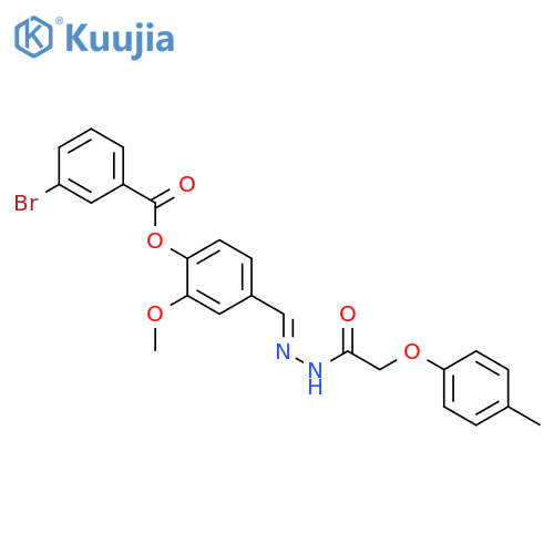 <br>2-Methoxy-4-((2-(2-(p-tolyloxy)acetyl)hydrazono)methyl)phenyl 3-bromobenzoa te structure