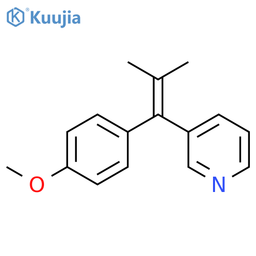 Pyridine, 3-[1-(4-methoxyphenyl)-2-methyl-1-propen-1-yl]- structure
