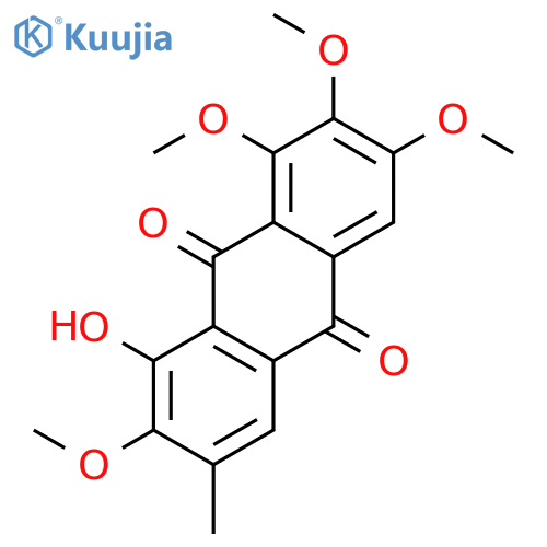 1-hydroxy-3-methyl-2,6,7,8-tetramethoxy-9,10-anthraquinone structure