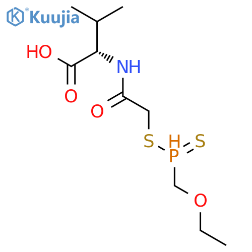 N-({[(Ethoxymethyl)(sulfanylidene)phosphaniumyl]sulfanyl}acetyl)-L-valine structure